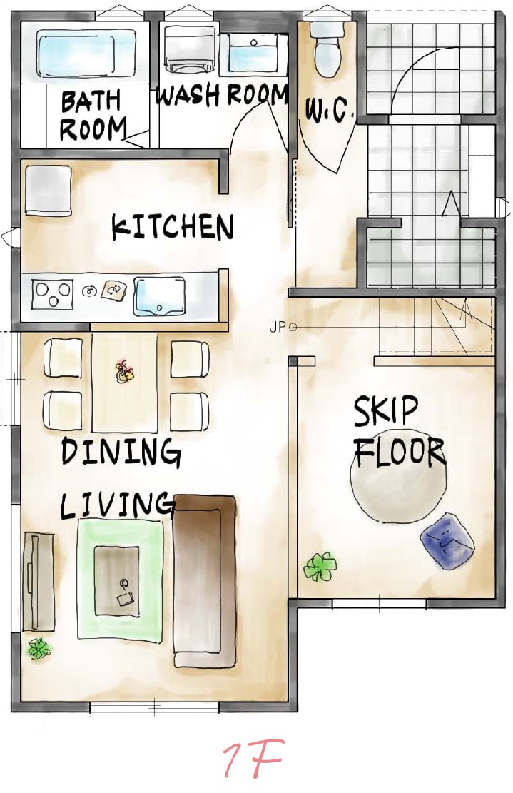 スキップフロアがある家の参考プラン